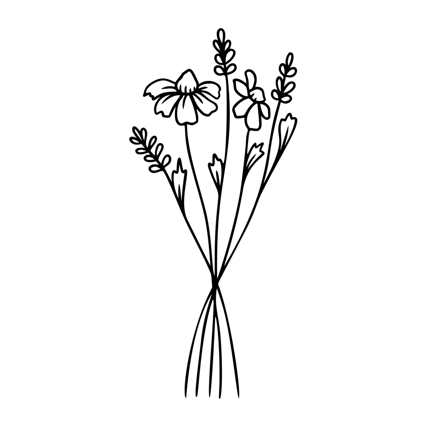 Wildflowers SVG design for Cricut, Silhouette, laser cutting, vinyl, sublimation, floral crafts, and DIY projects.