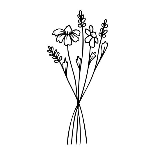 Wildflowers SVG design for Cricut, Silhouette, laser cutting, vinyl, sublimation, floral crafts, and DIY projects.