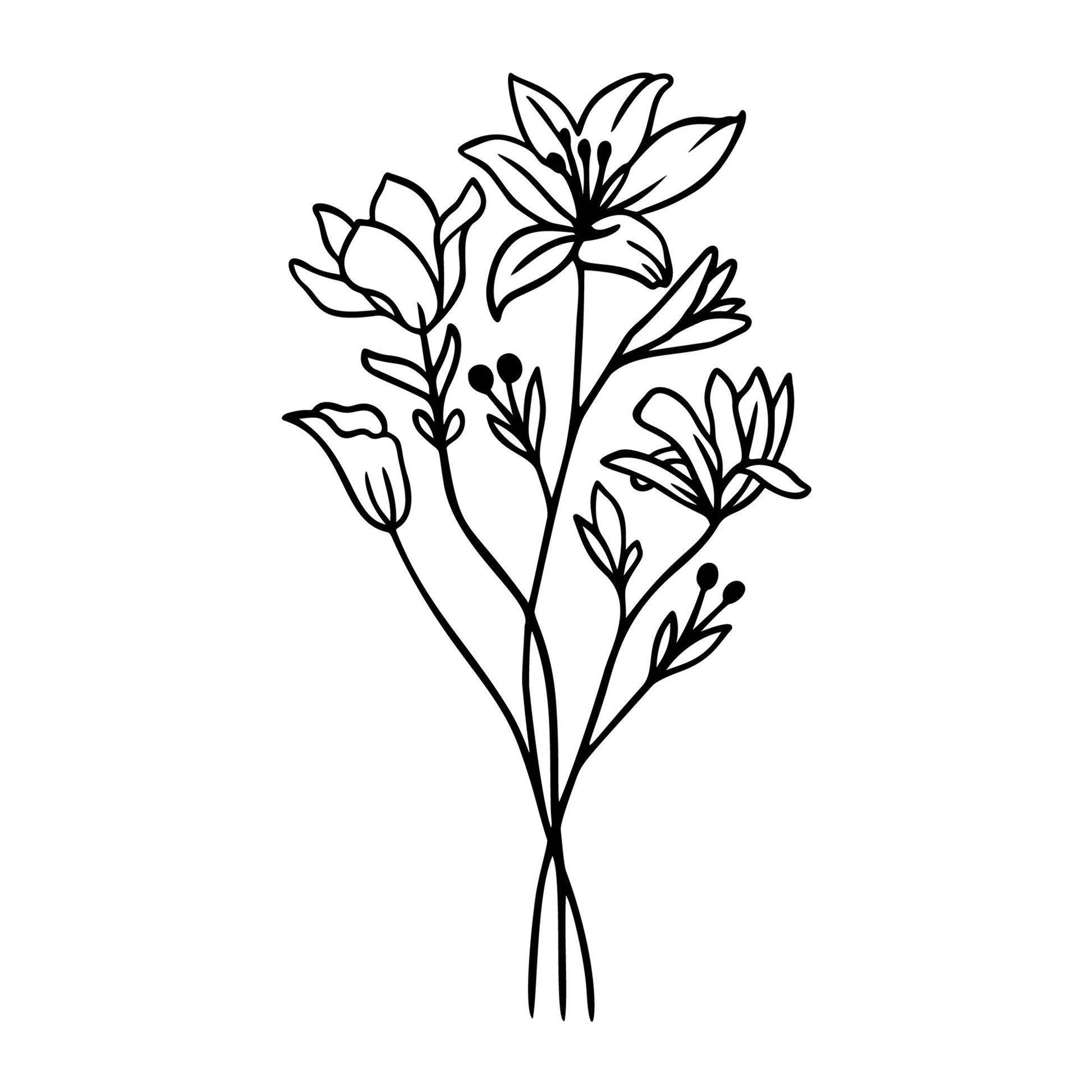 Wildflowers SVG design for Cricut, Silhouette, laser cutting, vinyl, sublimation, floral crafts, and DIY projects.