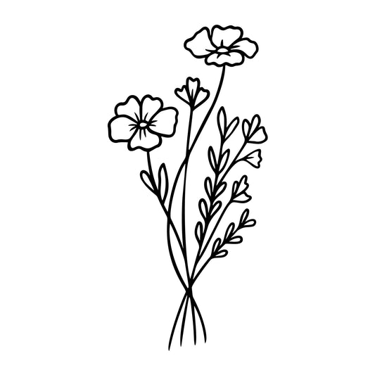 Wildflowers SVG design for Cricut, Silhouette, laser cutting, vinyl, sublimation, floral crafts, and DIY projects.