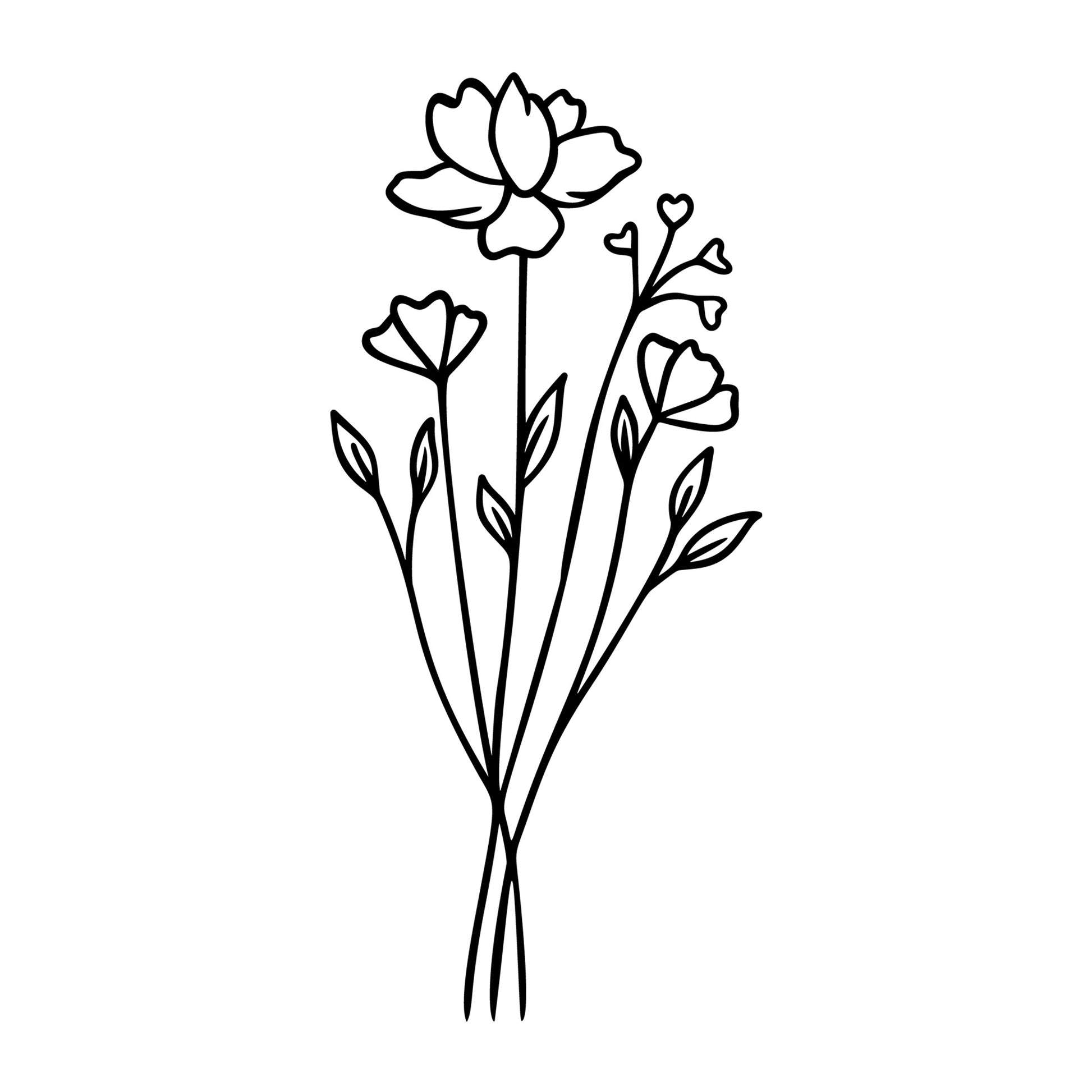 Wildflowers SVG design for Cricut, Silhouette, laser cutting, vinyl, sublimation, floral crafts, and DIY projects.