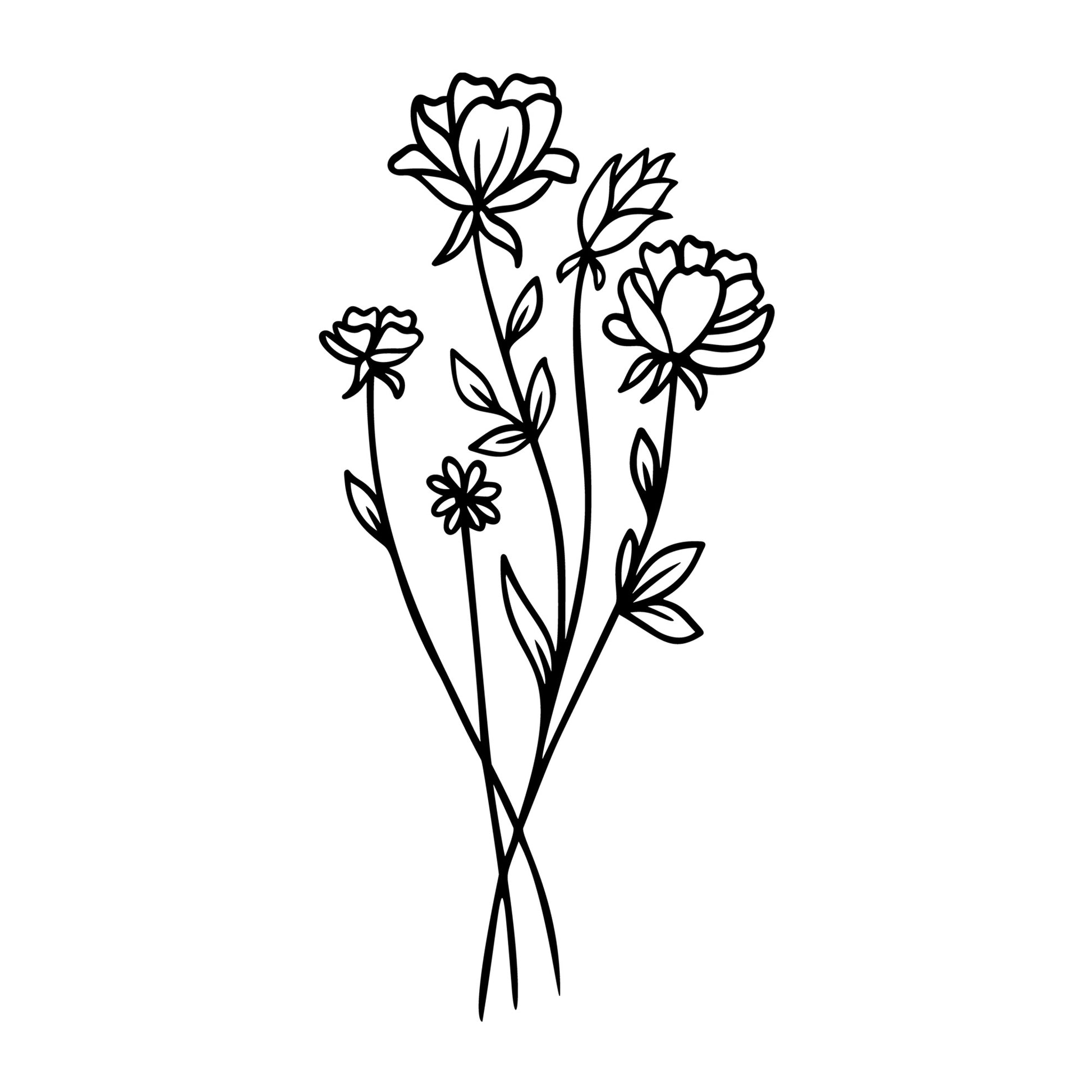 Wildflowers SVG design for Cricut, Silhouette, laser cutting, vinyl, sublimation, floral crafts, and DIY projects.