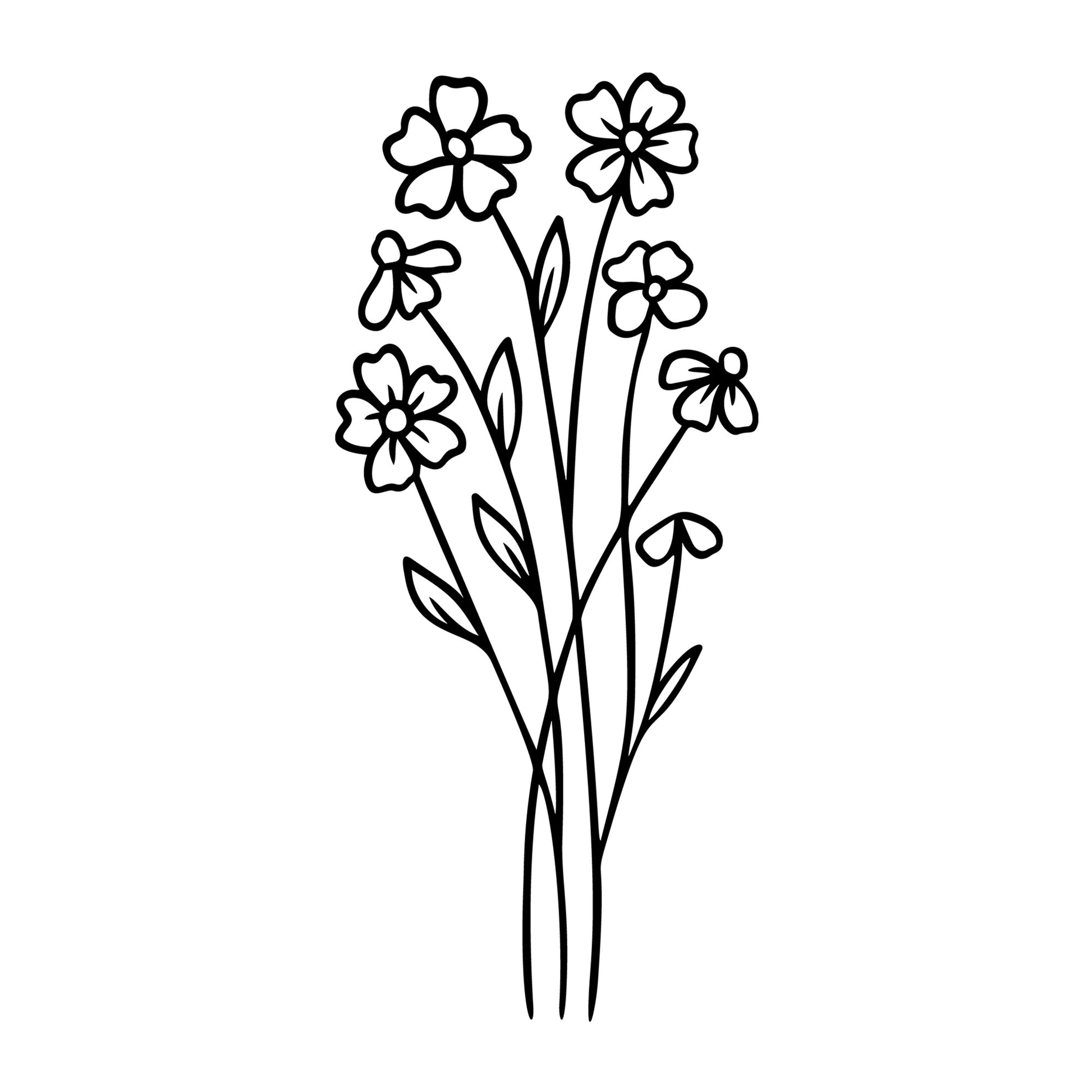 Wildflowers SVG design for Cricut, Silhouette, laser cutting, vinyl, sublimation, floral crafts, and DIY projects.