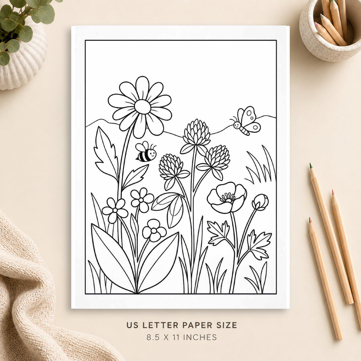 Wildflowers Coloring Page 5