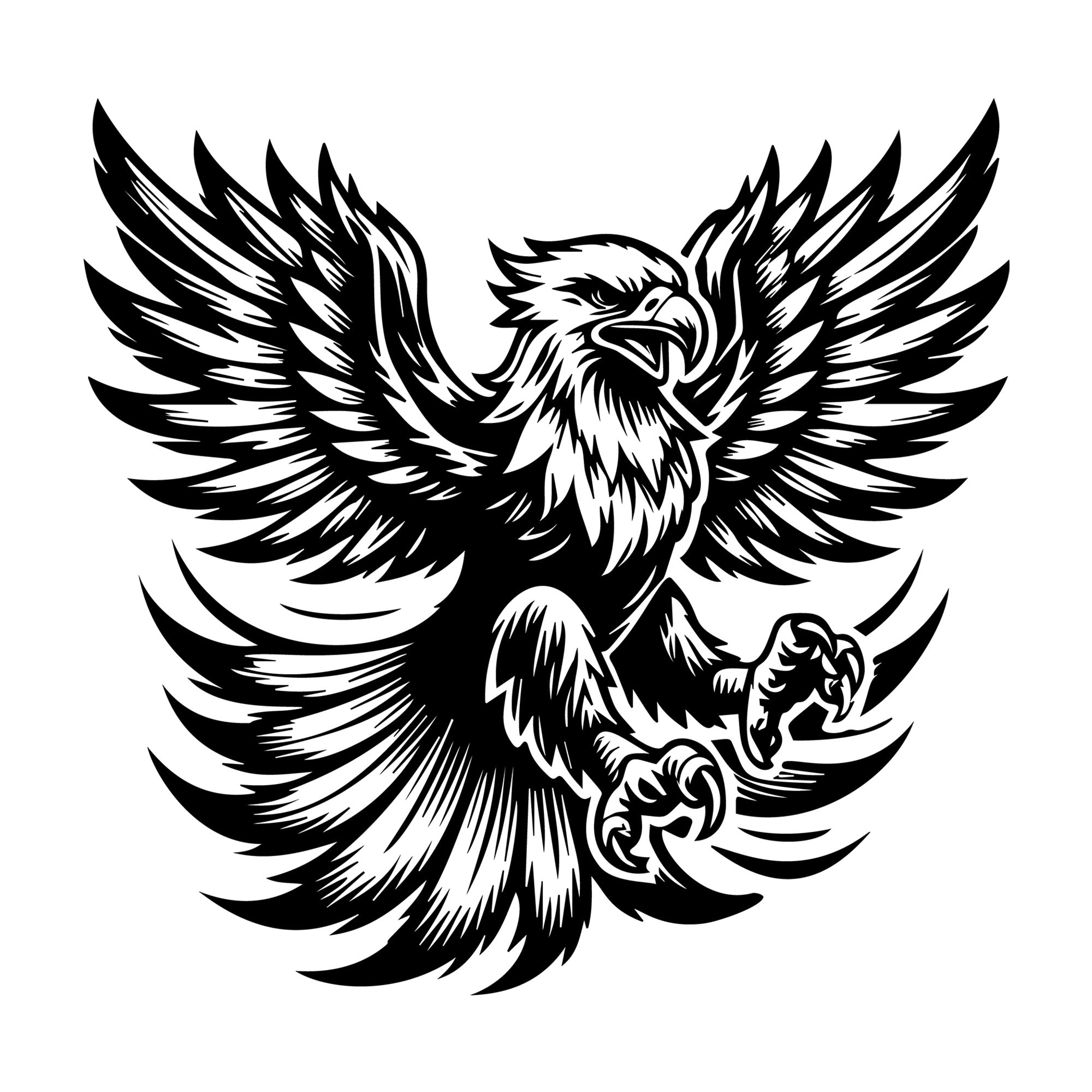 Wings Spread Eagle SVG design for Cricut, Silhouette, laser cutting, vinyl, sublimation, and craft projects.