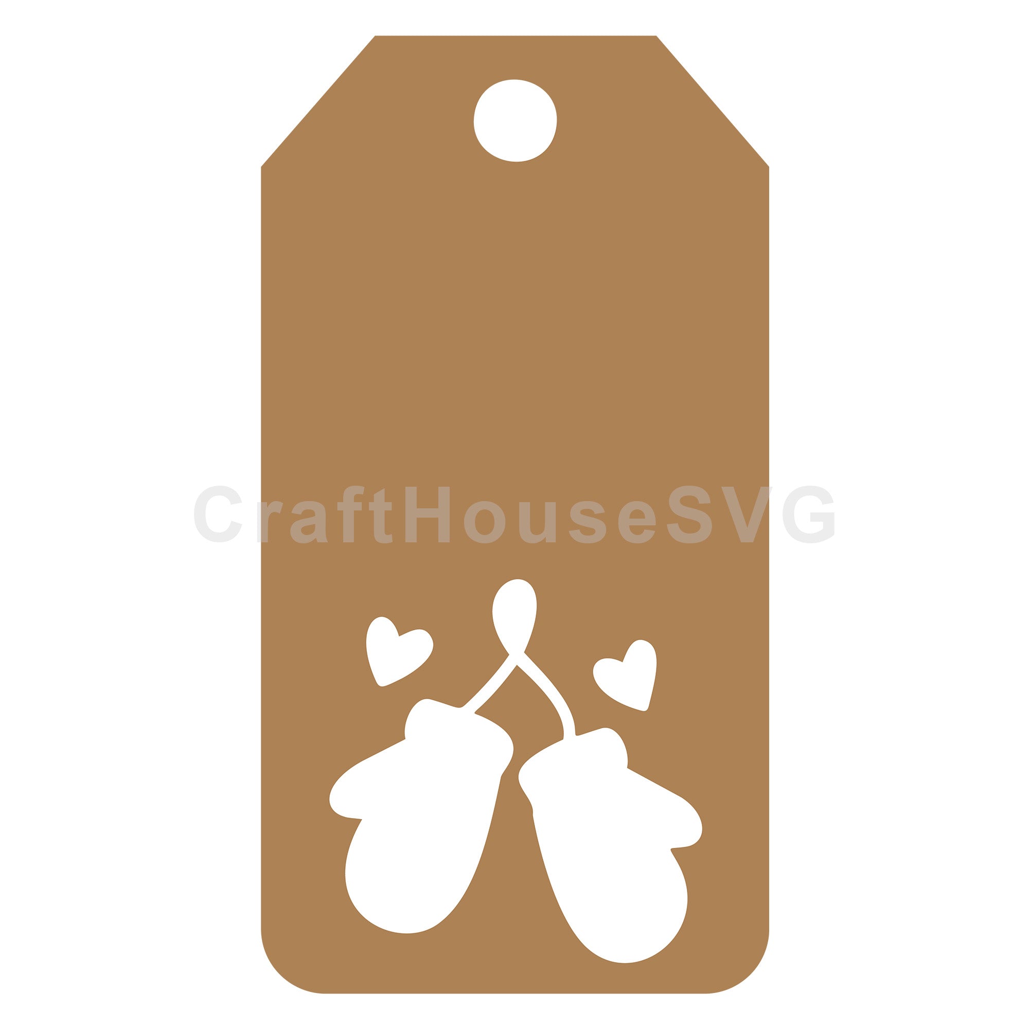 Winter Gloves Gift Tag SVG