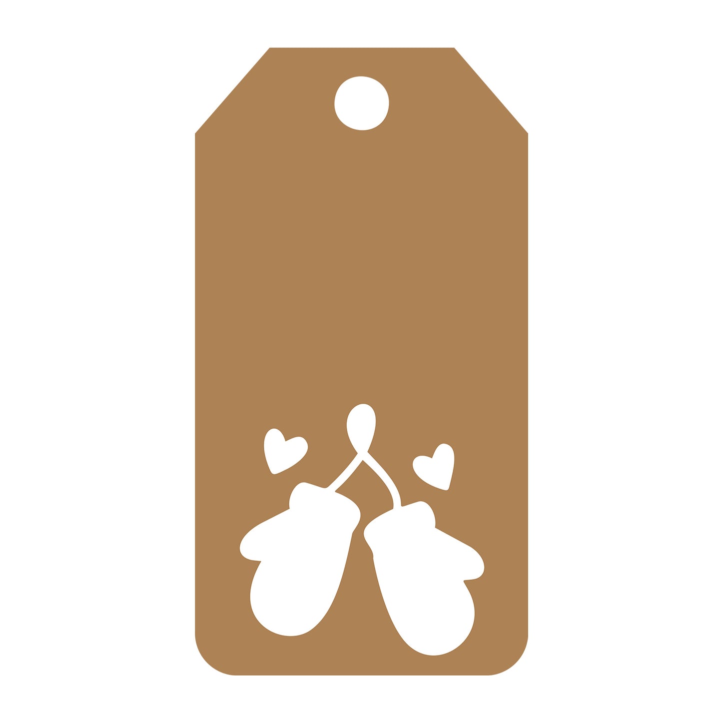 Winter Gloves Gift Tag SVG design for Cricut, Silhouette, laser cutting, vinyl, sublimation, gift tags, and craft projects.