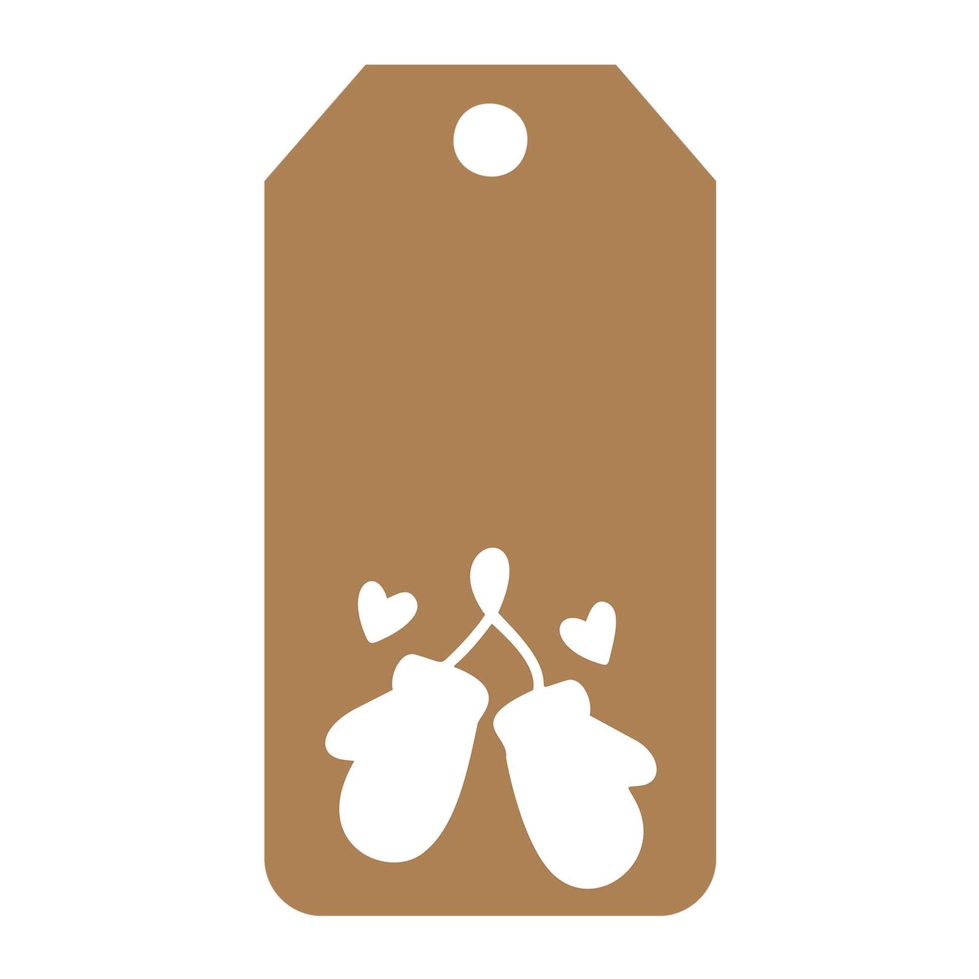 Winter Gloves Gift Tag SVG design for Cricut, Silhouette, laser cutting, vinyl, sublimation, gift tags, and craft projects.