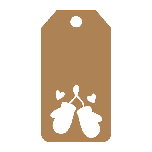 Winter Gloves Gift Tag SVG design for Cricut, Silhouette, laser cutting, vinyl, sublimation, gift tags, and craft projects.