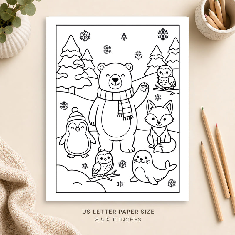 Winter Animals Coloring Page 3