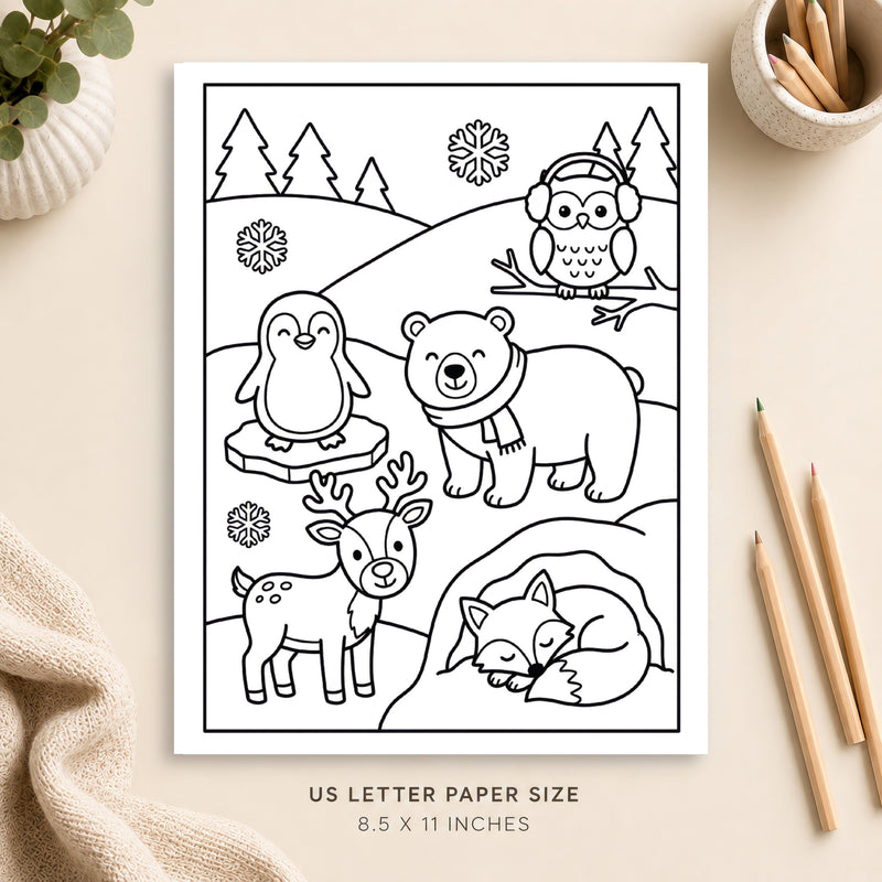 Winter Animals Coloring Page 5