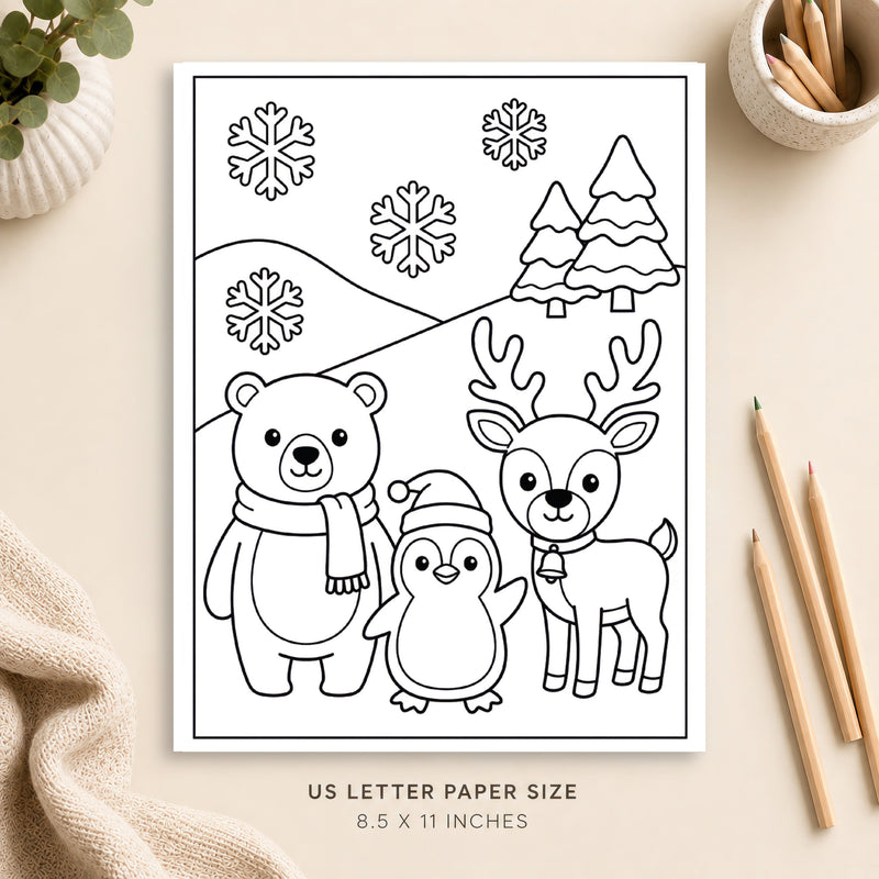 Winter Animals Coloring Page 6