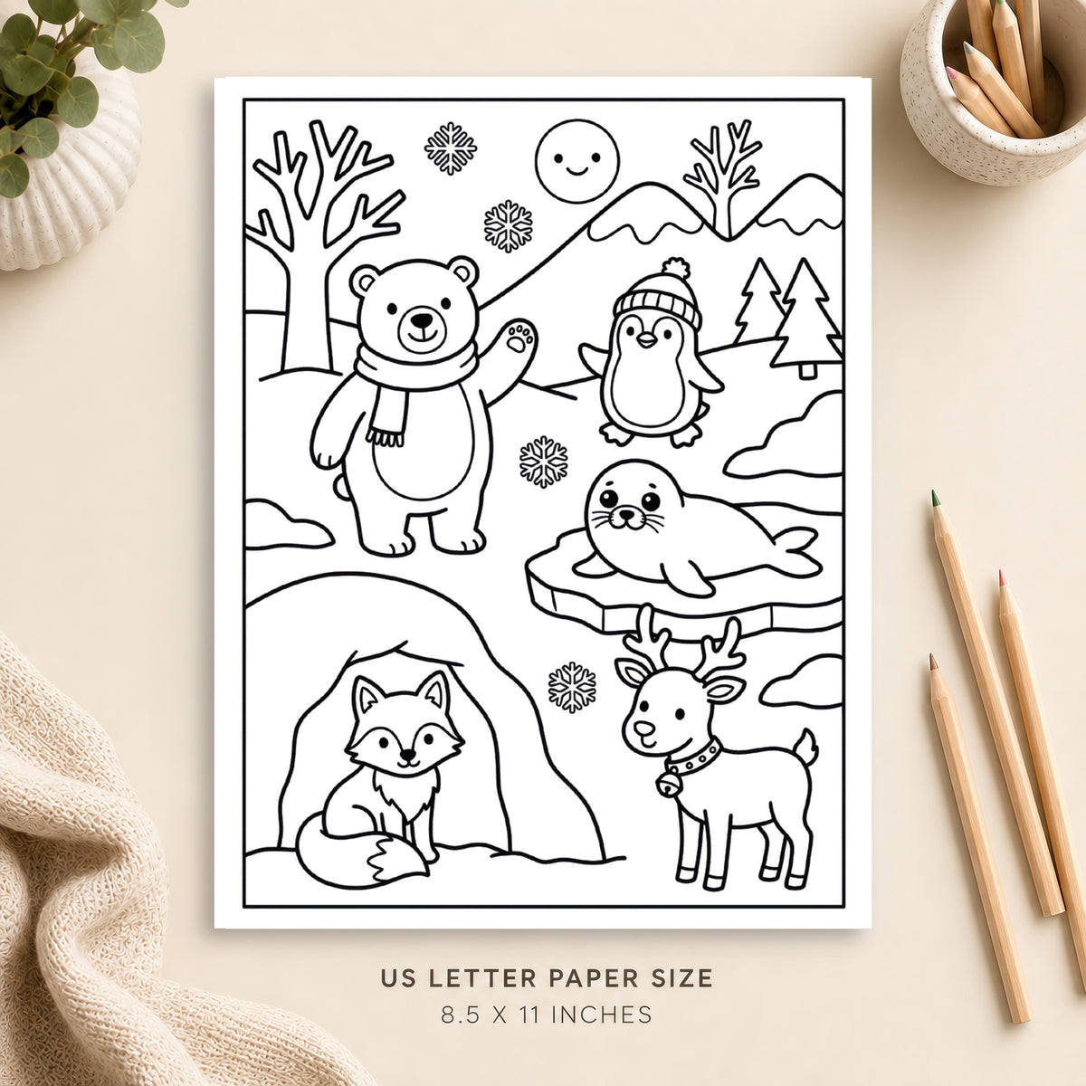 Winter Animals Coloring Page 7