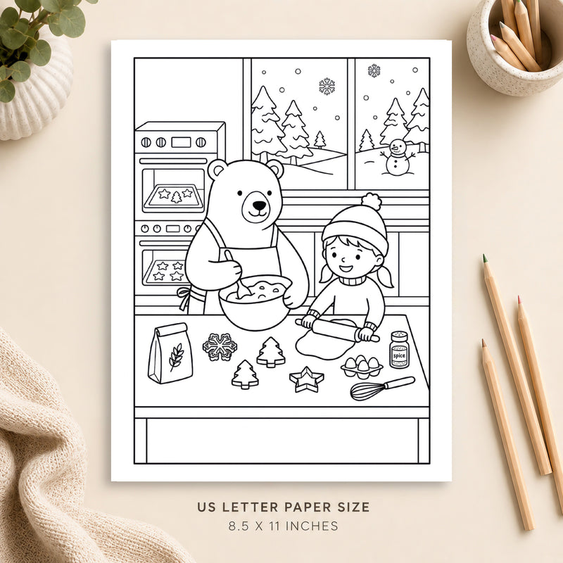 Winter Baking Coloring Page 1