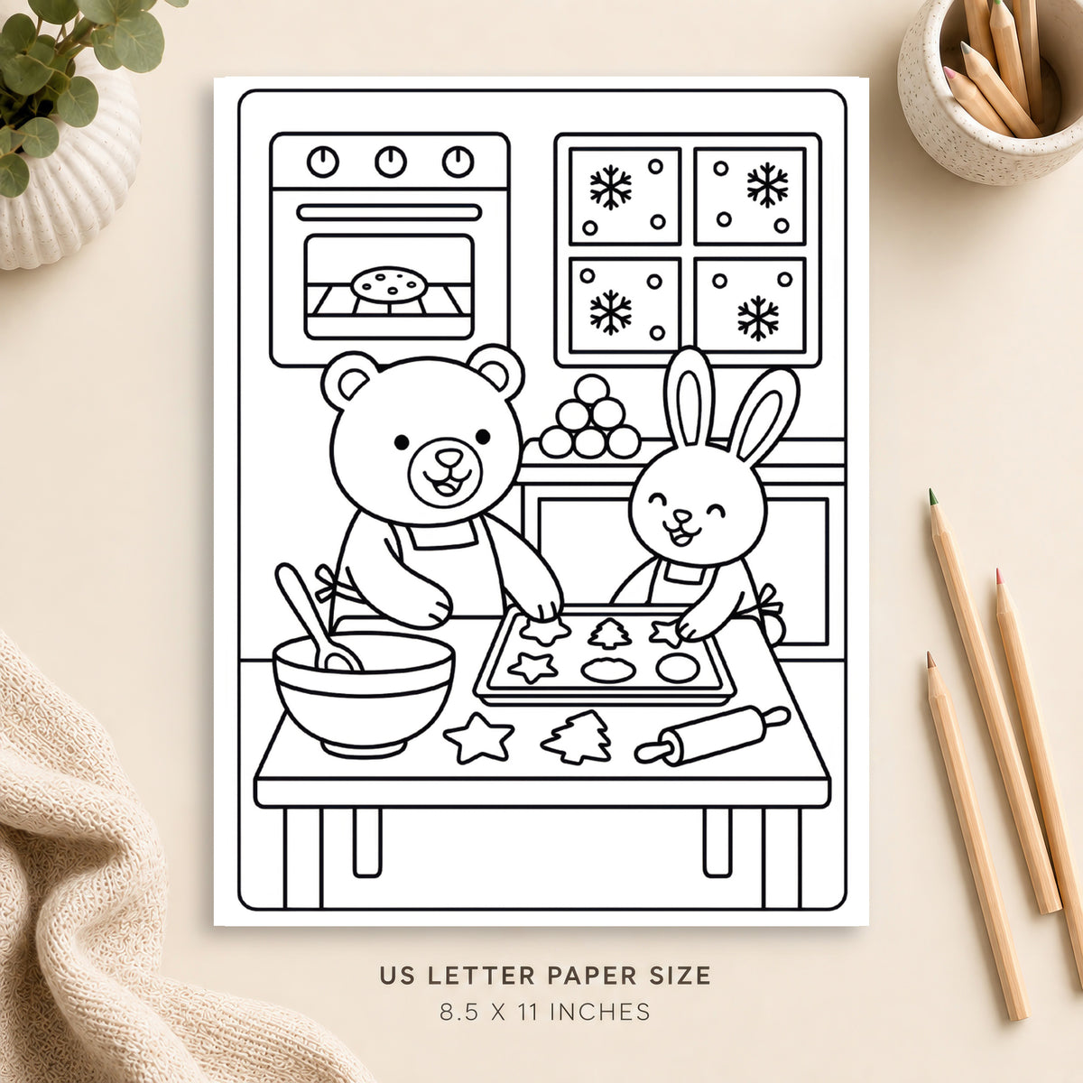 Winter Baking Coloring Page 2