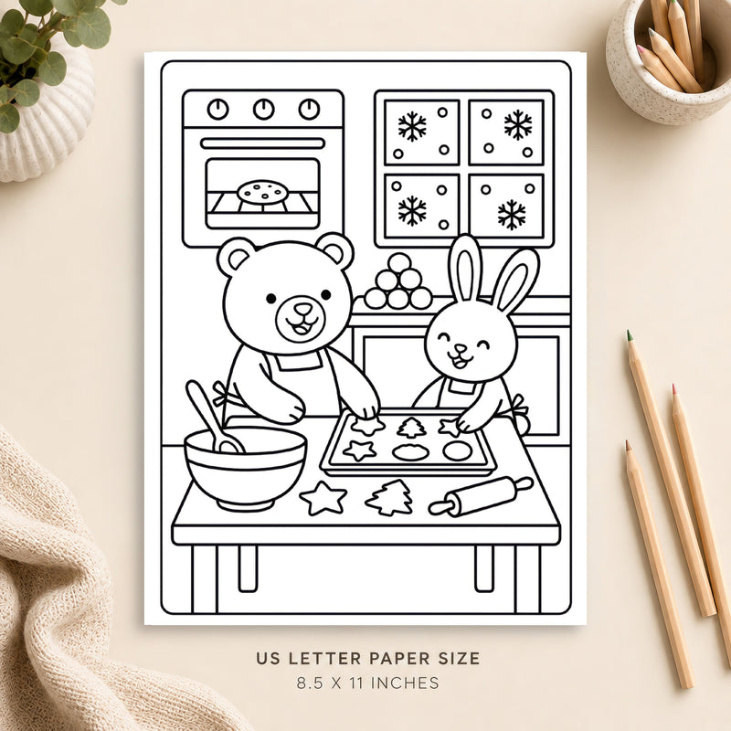 Winter Baking Coloring Page 2