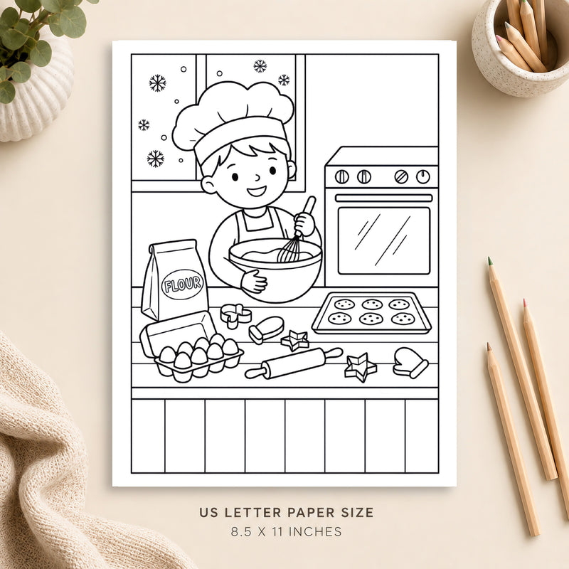 Winter Baking Coloring Page 5