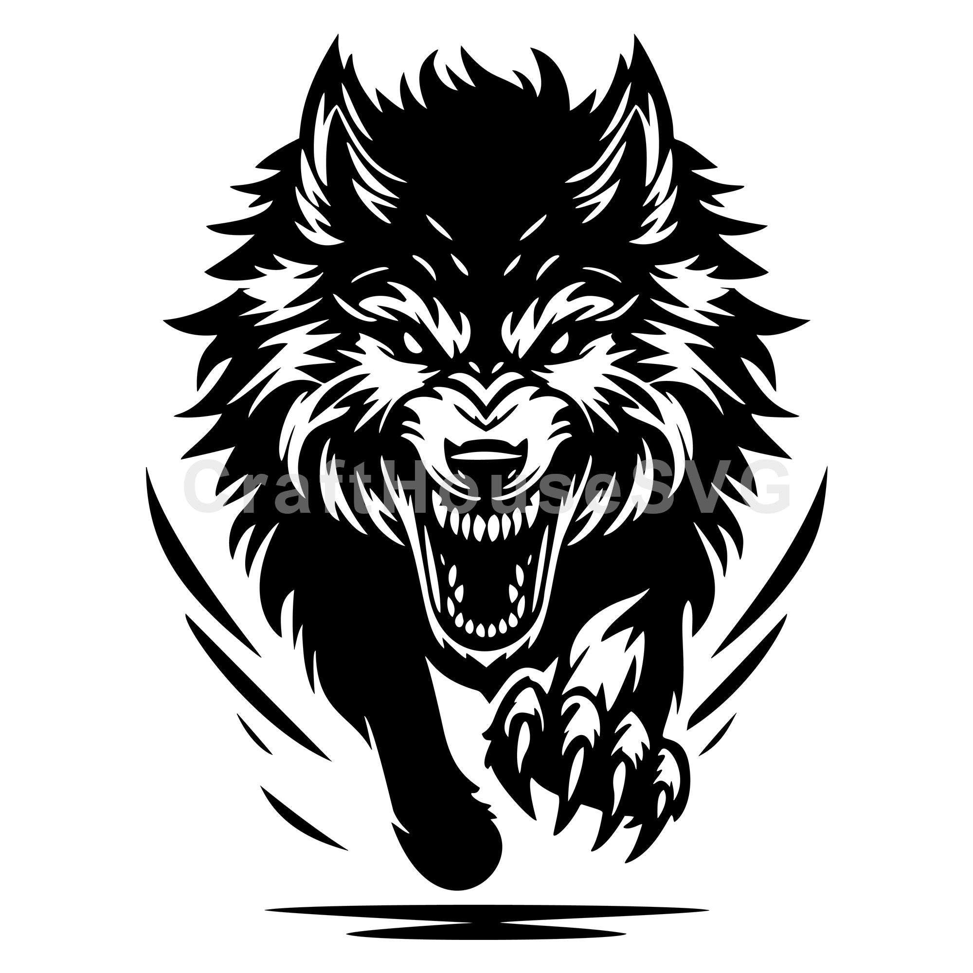 Wolf Attacking SVG