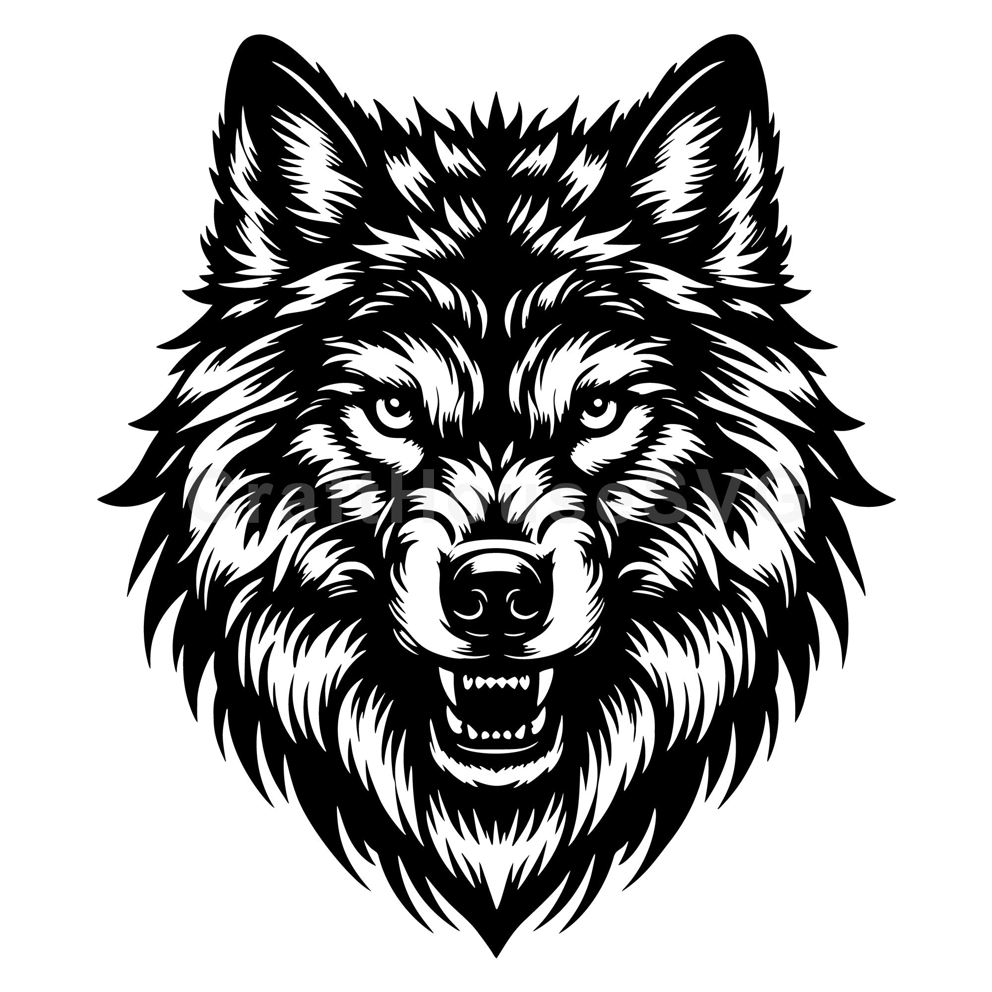 Wolf Head Intricate SVG