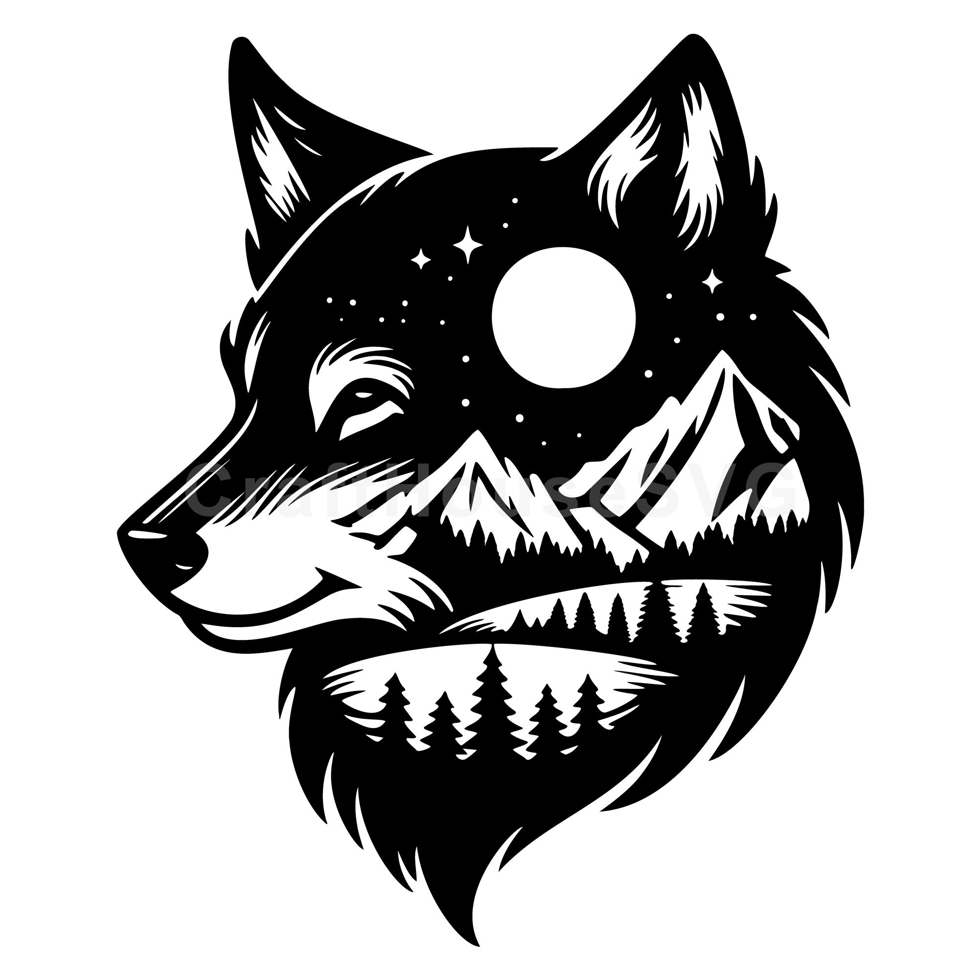 Wolf Head Scenic Landscape SVG