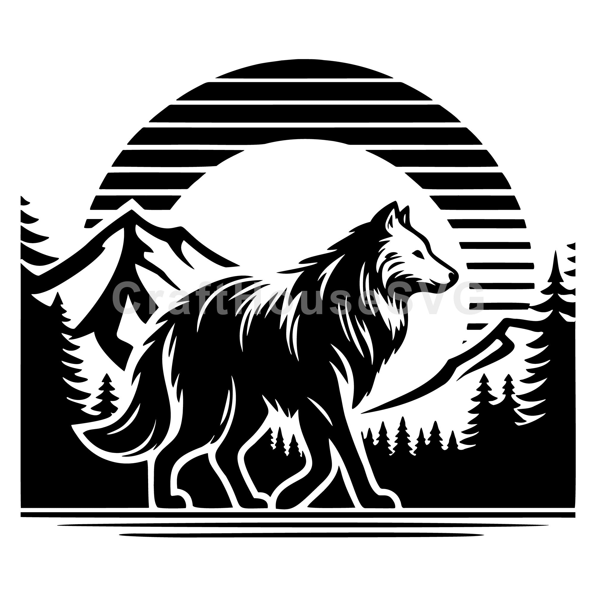 Wolf Mountains Landscape SVG