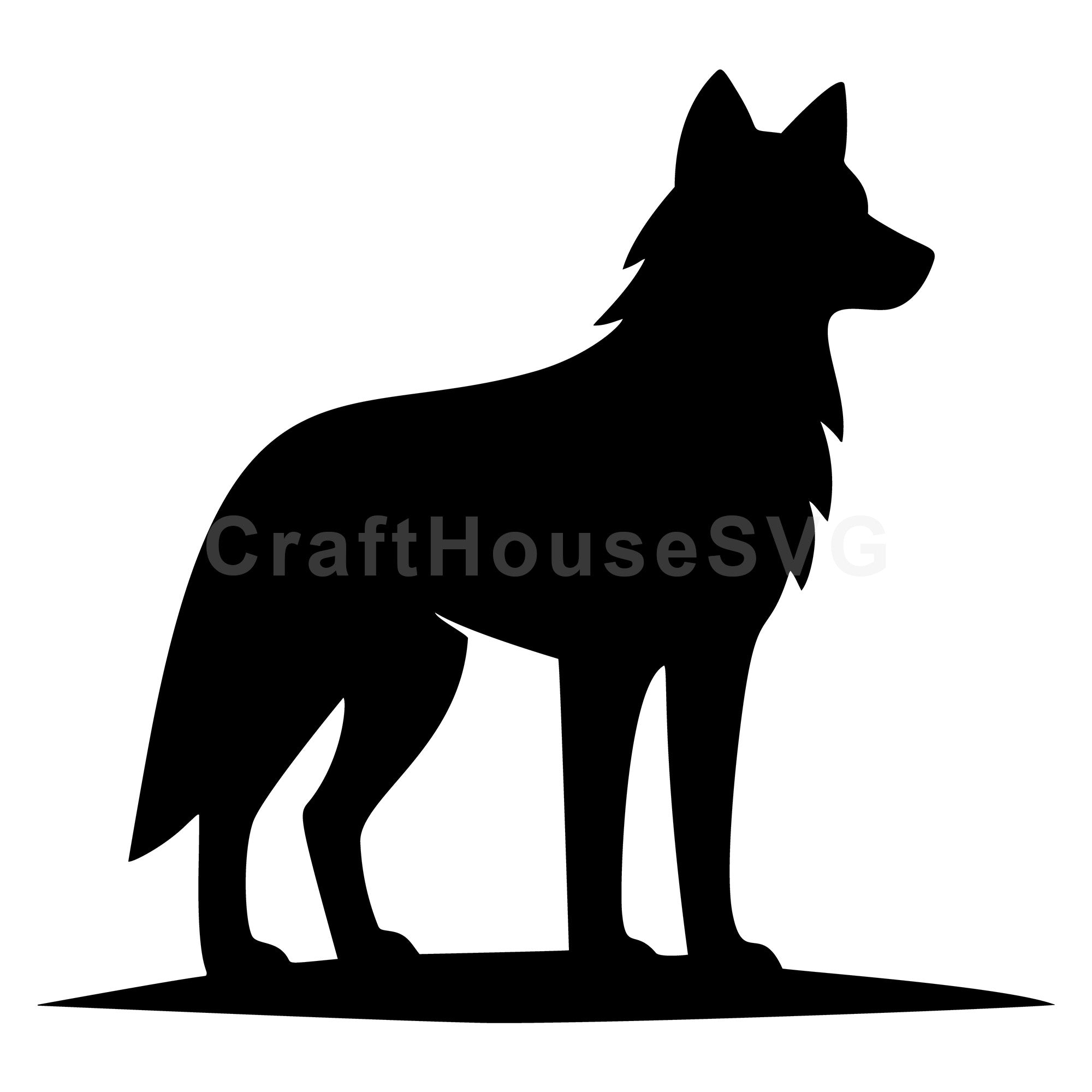 Wolf Standing Silhouette SVG