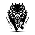 Wolf Attacking SVG design for Cricut, Silhouette, laser cutting, vinyl, sublimation, and craft projects.