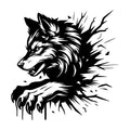Wolf Breaking Through Wall SVG design for Cricut, Silhouette, laser cutting, vinyl, sublimation, and craft projects.