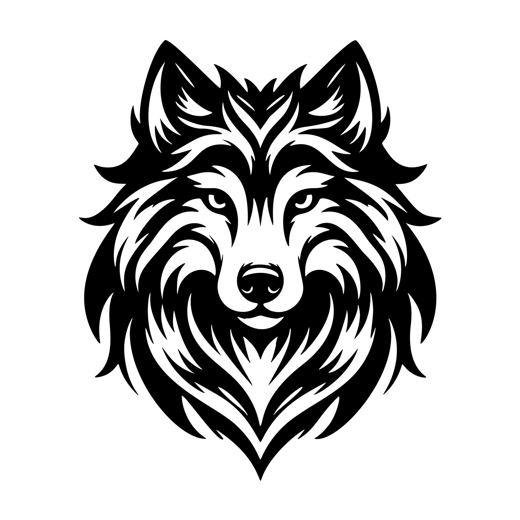 Wolf Head SVG design for Cricut, Silhouette, laser cutting, vinyl, sublimation, and craft projects.