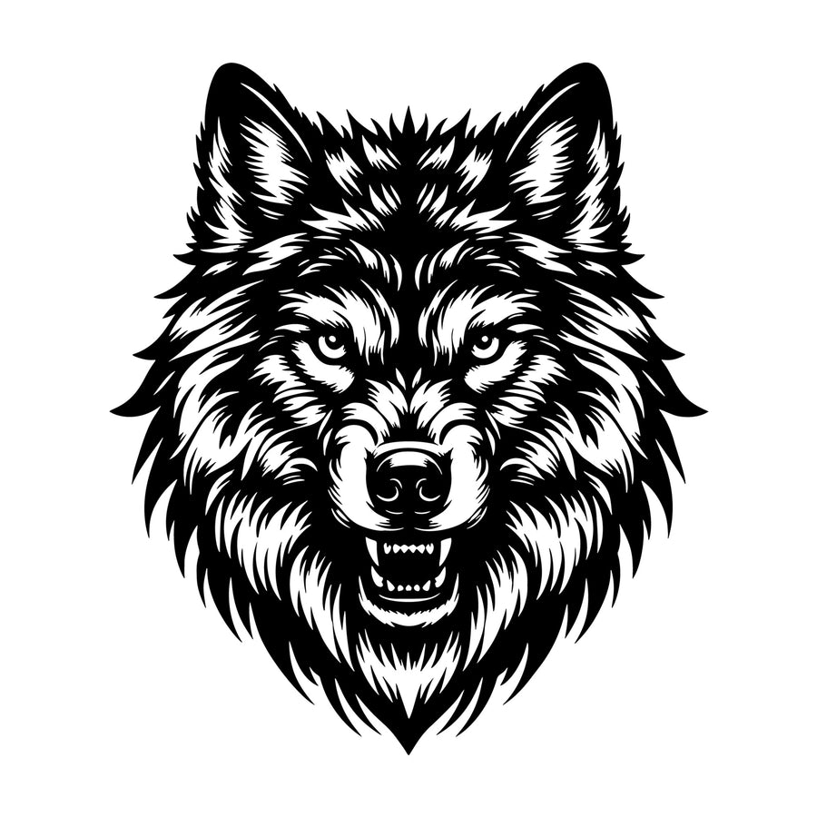 Wolf Head Intricate SVG design for Cricut, Silhouette, laser cutting, vinyl, sublimation, and craft projects.