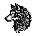 Wolf Head Intricate Floral SVG design for Cricut, Silhouette, laser cutting, vinyl, sublimation, and craft projects.