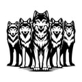 Wolf Pack SVG design for Cricut, Silhouette, laser cutting, vinyl, sublimation, and craft projects.