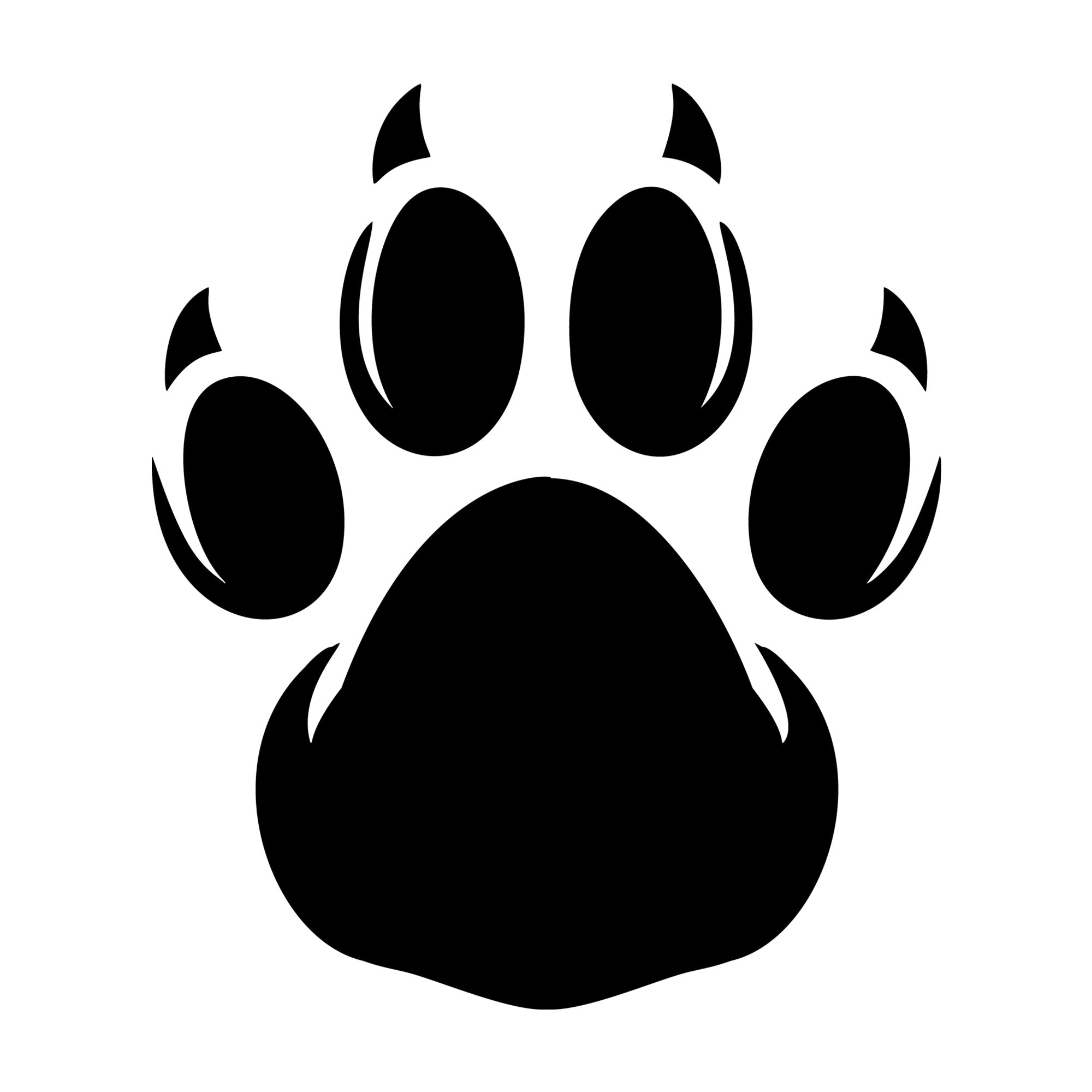 Wolf Paw Print SVG design for Cricut, Silhouette, laser cutting, vinyl, sublimation, and craft projects.