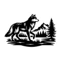 Wolf Walking Through Forest SVG design for Cricut, Silhouette, laser cutting, vinyl, sublimation, and craft projects.