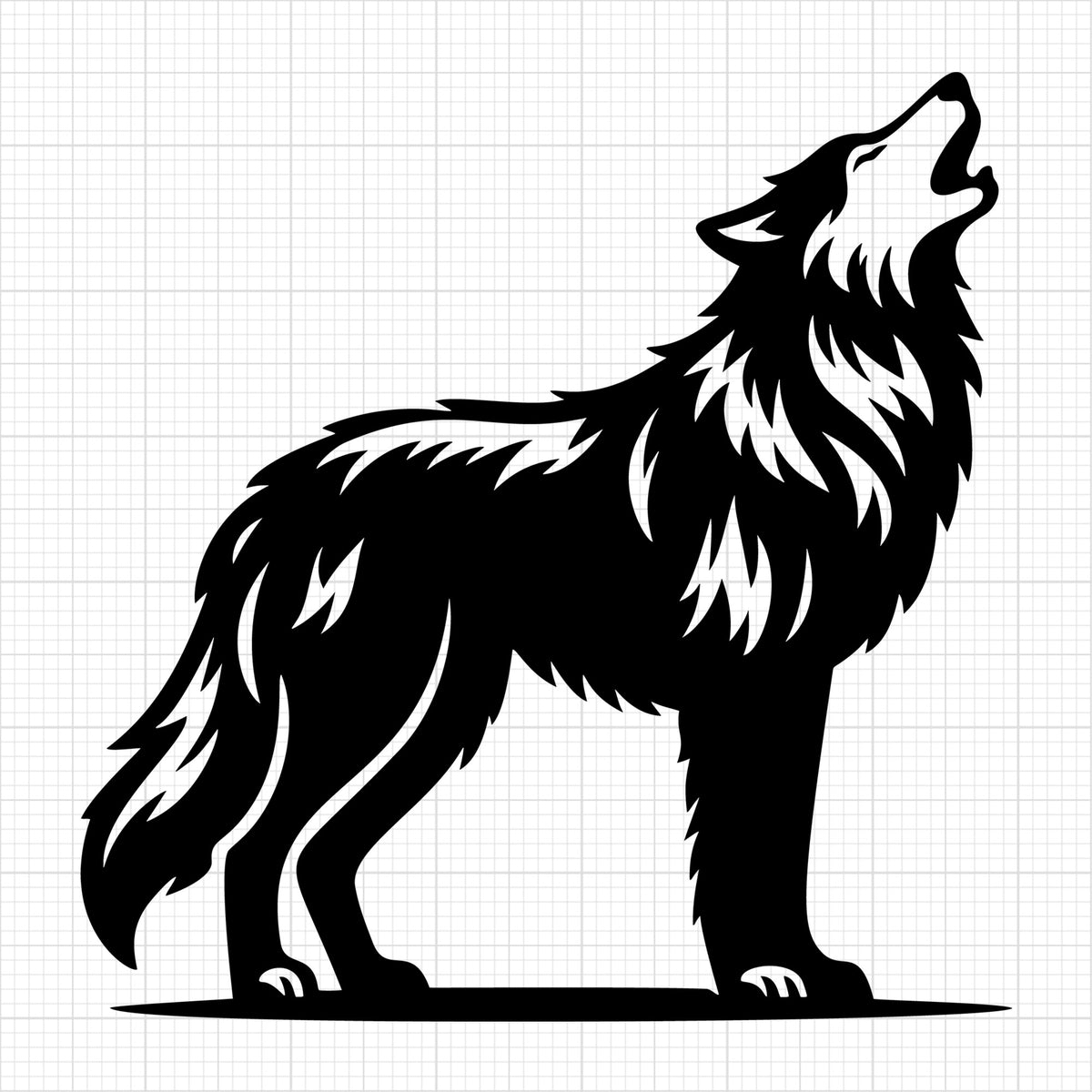 Wolf Standing Howling
