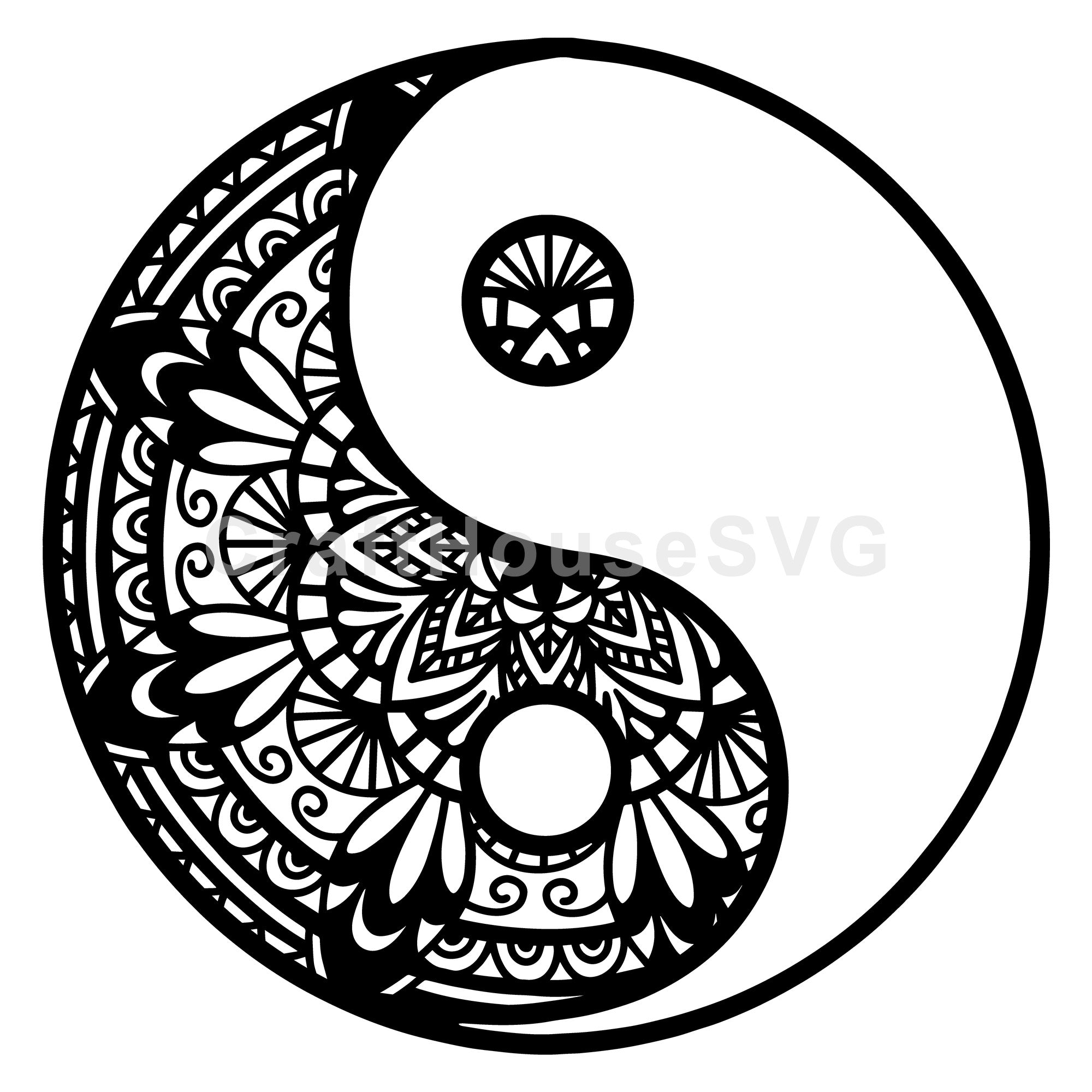 Yin yang Mandala SVG