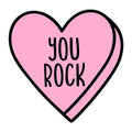 You Rock SVG design for Cricut, Silhouette, laser cutting, vinyl, sublimation, Valentine conversation hearts, and craft projects.