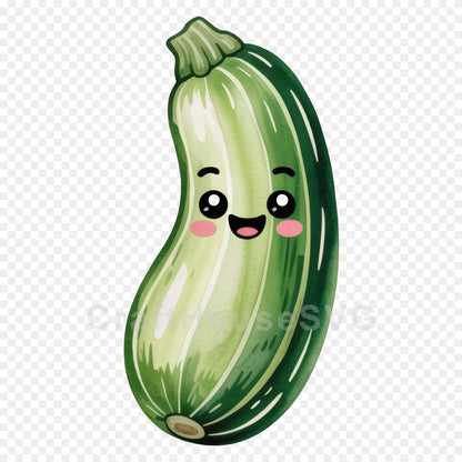 Kawaii Vegetables Clipart Sublimation Bundle PNG
