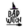 Bad Witch SVG design for Cricut, Silhouette, laser cutting, vinyl, sublimation, and Halloween craft projects.