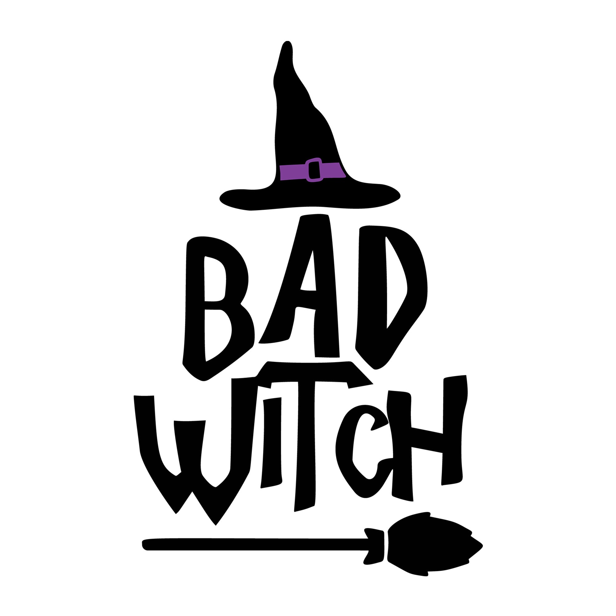 Bad Witch SVG design for Cricut, Silhouette, laser cutting, vinyl, sublimation, and Halloween craft projects.