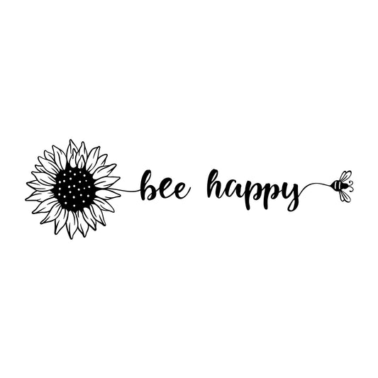 Bee Happy SVG design for Cricut, Silhouette, laser cutting, vinyl, sublimation, and bee craft projects.