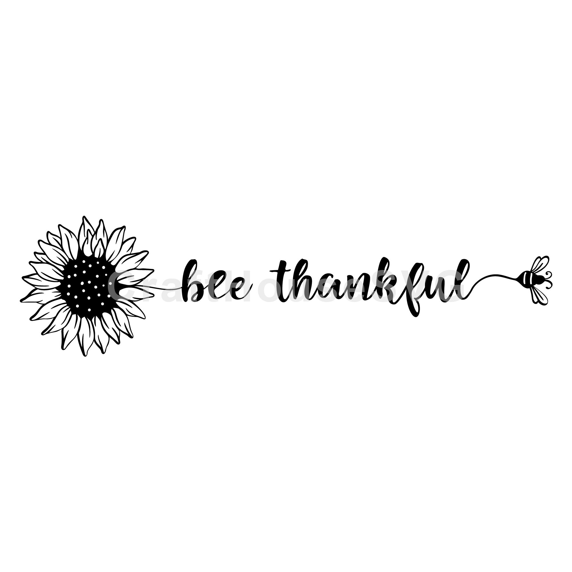 Bee Thankful SVG Sunflower Quote Cut File