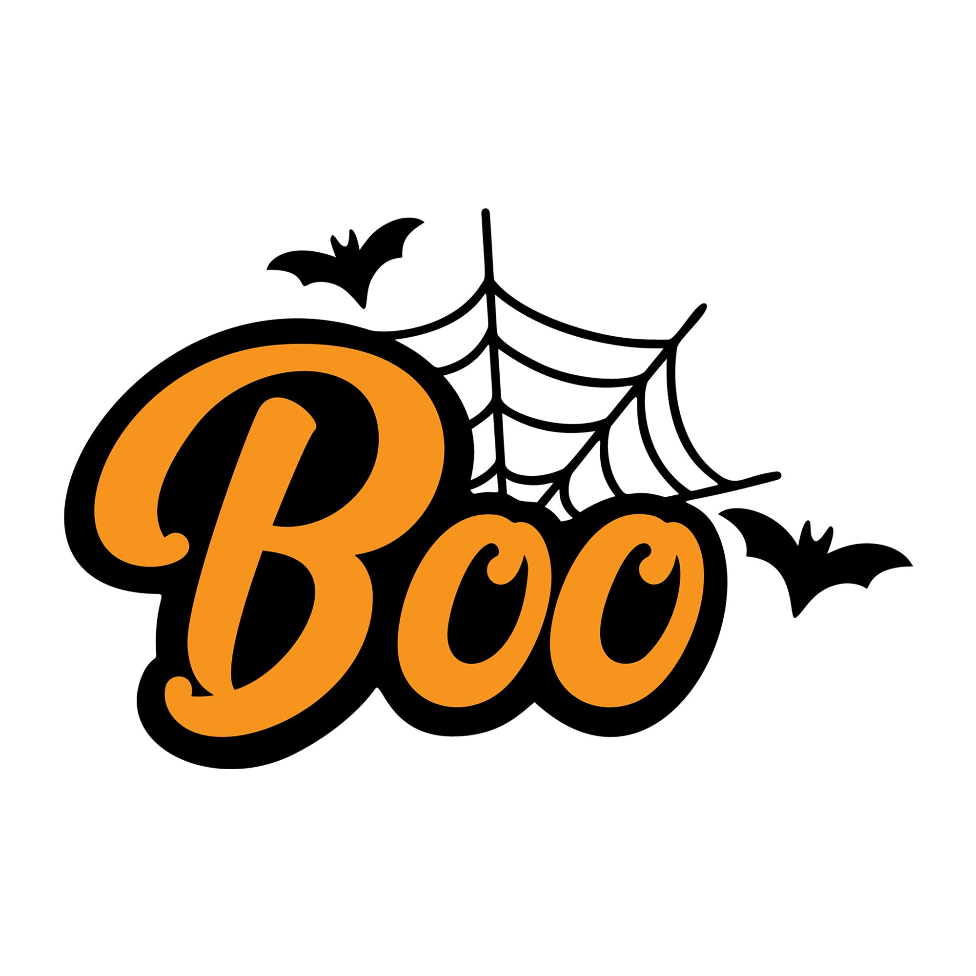 Boo SVG design for Cricut, Silhouette, laser cutting, vinyl, sublimation, and Halloween craft projects.
