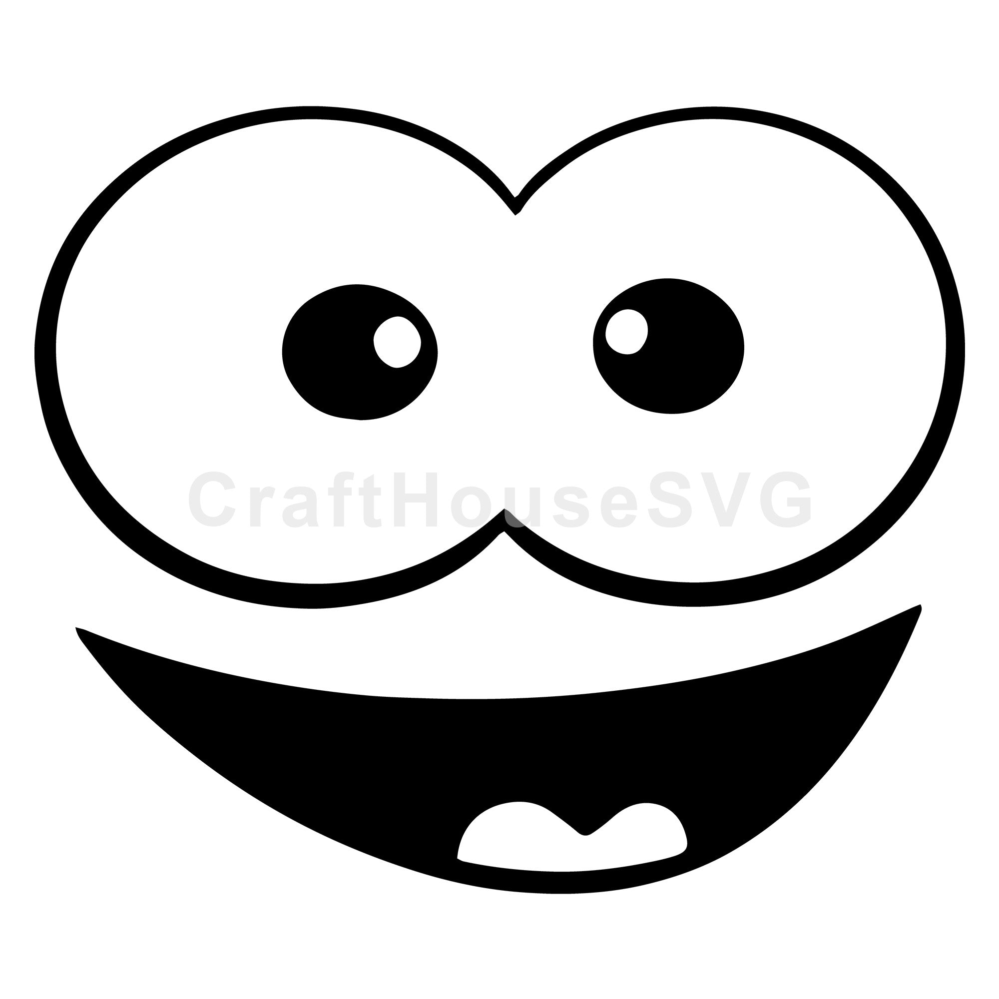 Cheerful Cartoon Face SVG