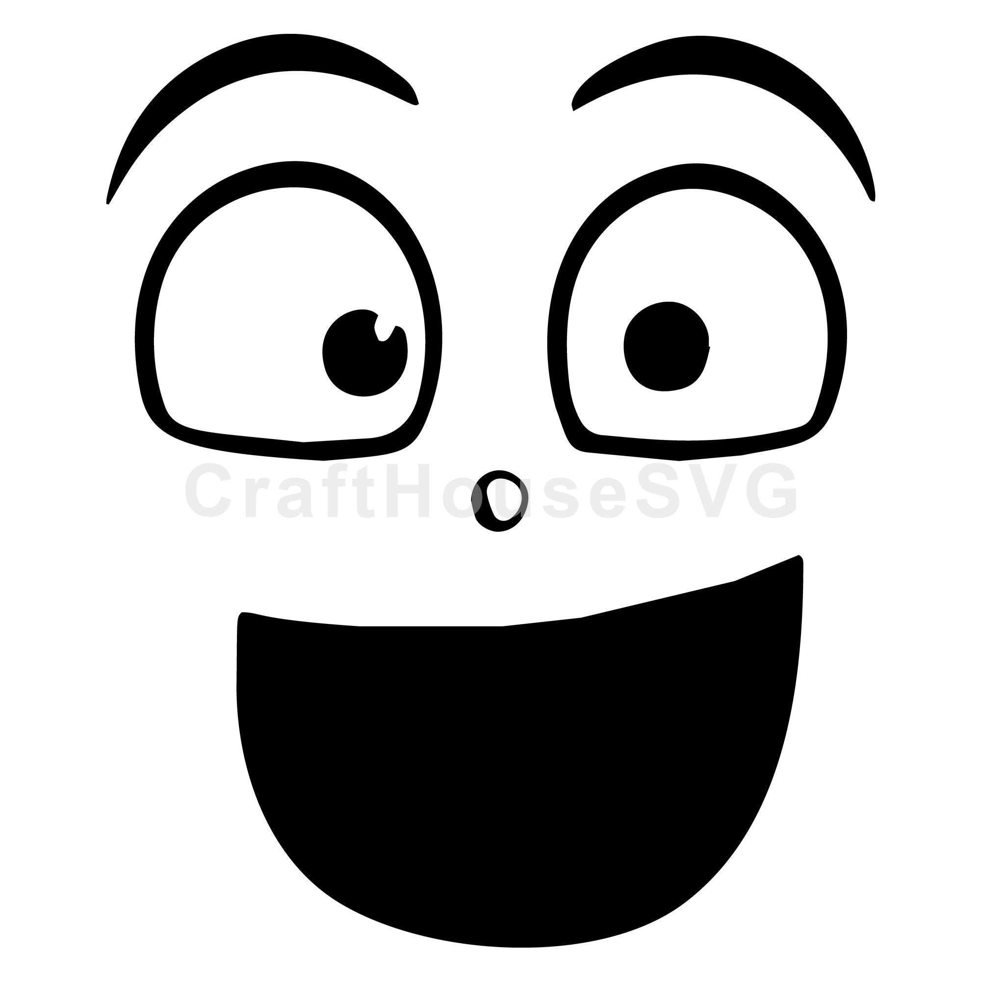 Surprised Cartoon Face SVG Cut File