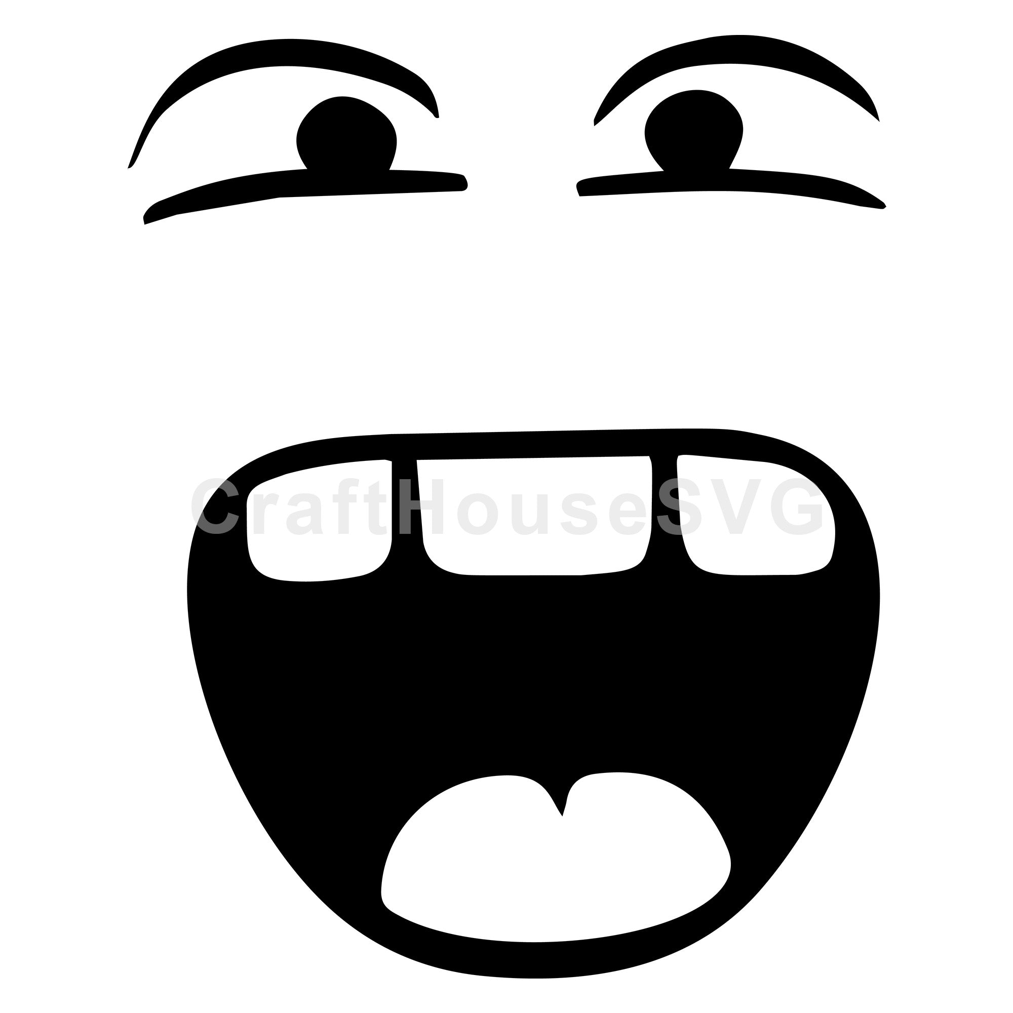 Happy Cartoon Face SVG Cut File