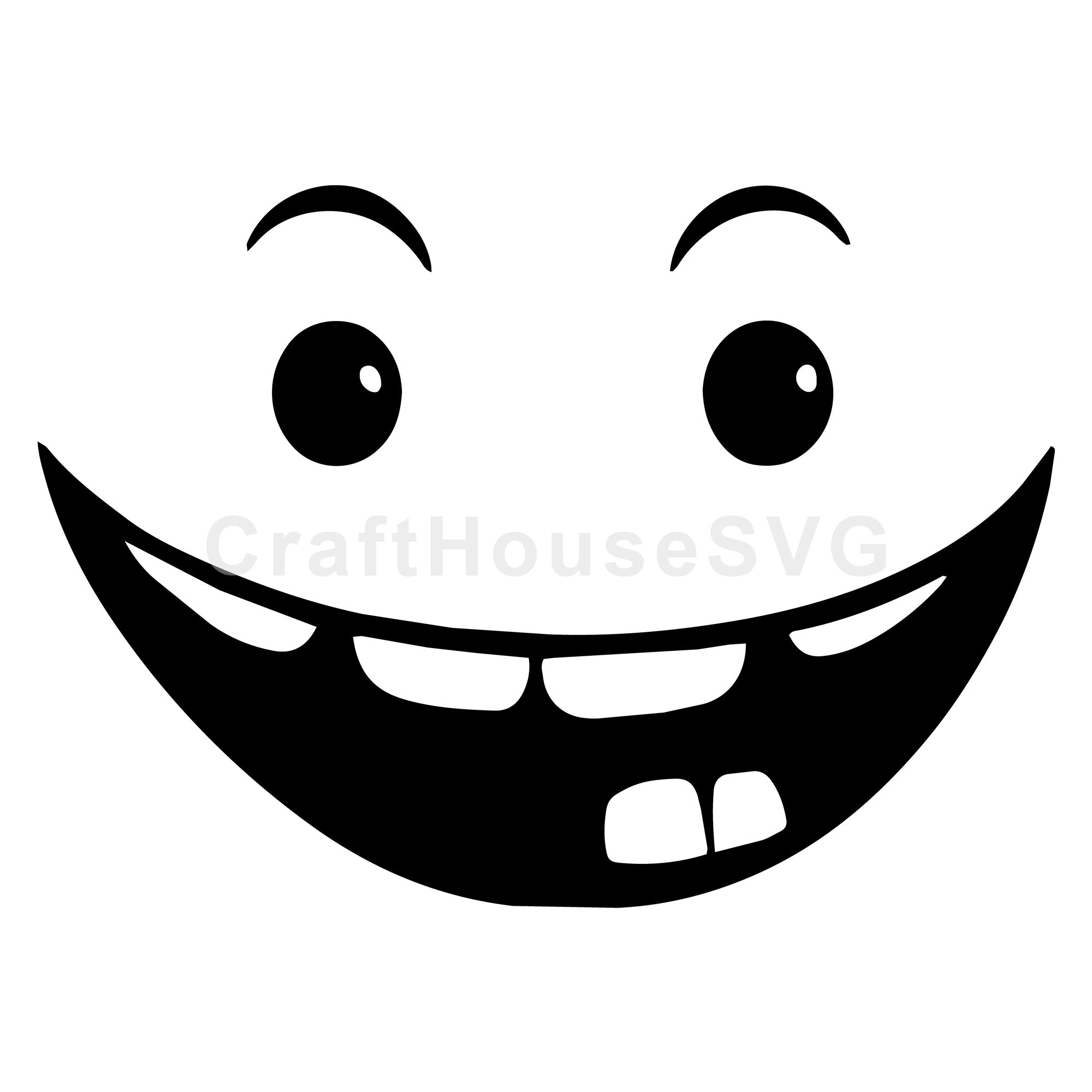 Silly Cartoon Face SVG Cut File