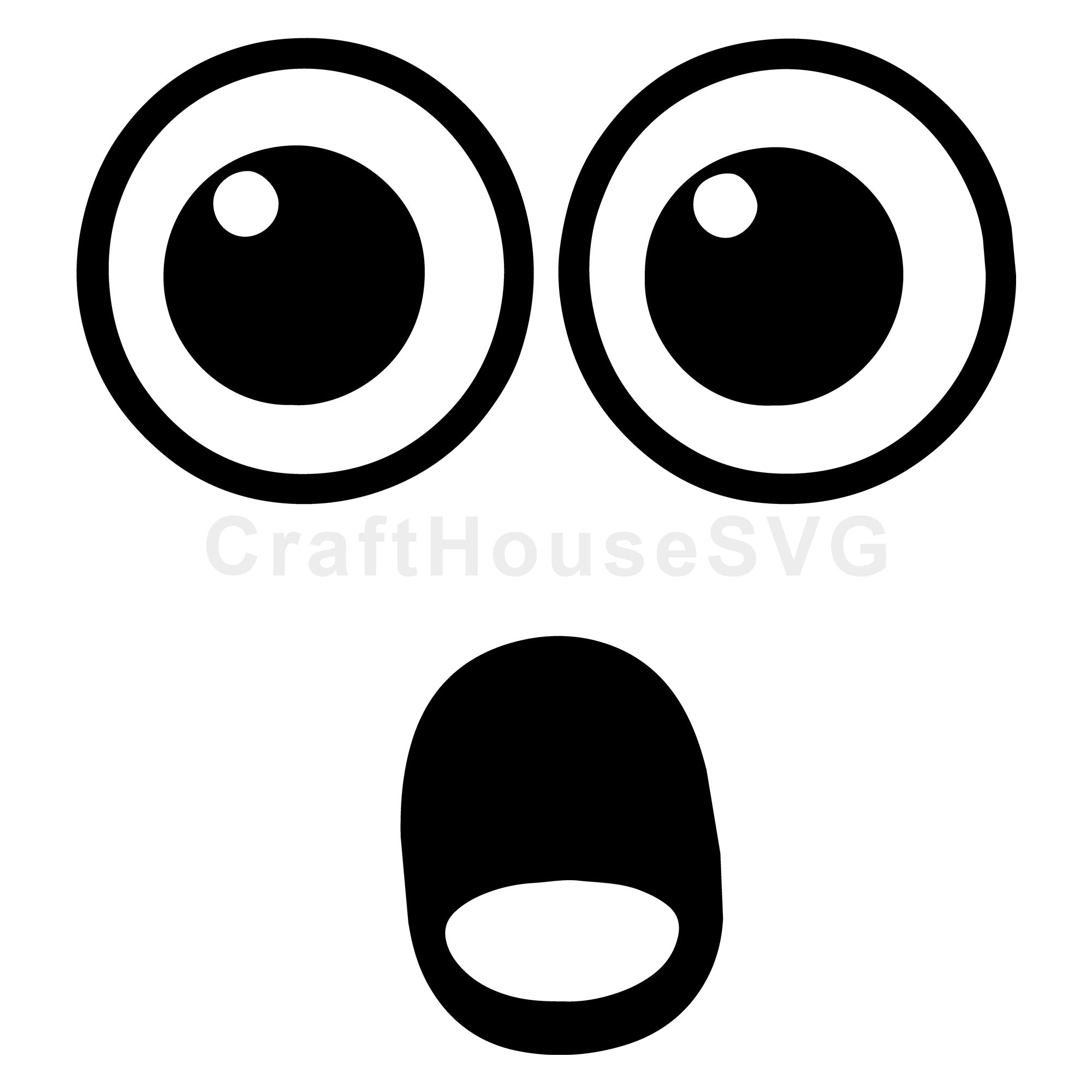 Shocked Cartoon Face SVG