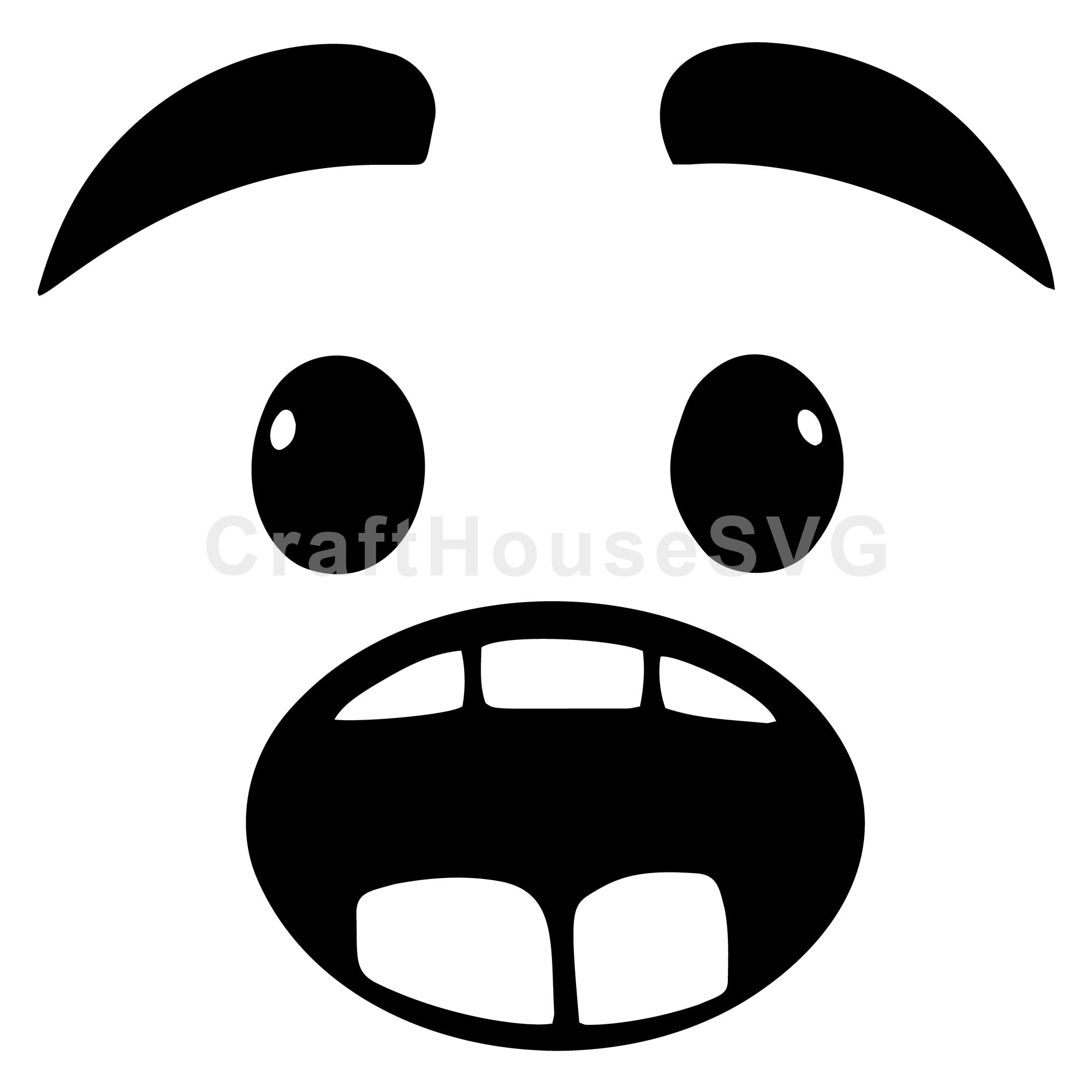 Terrified Cartoon Face SVG