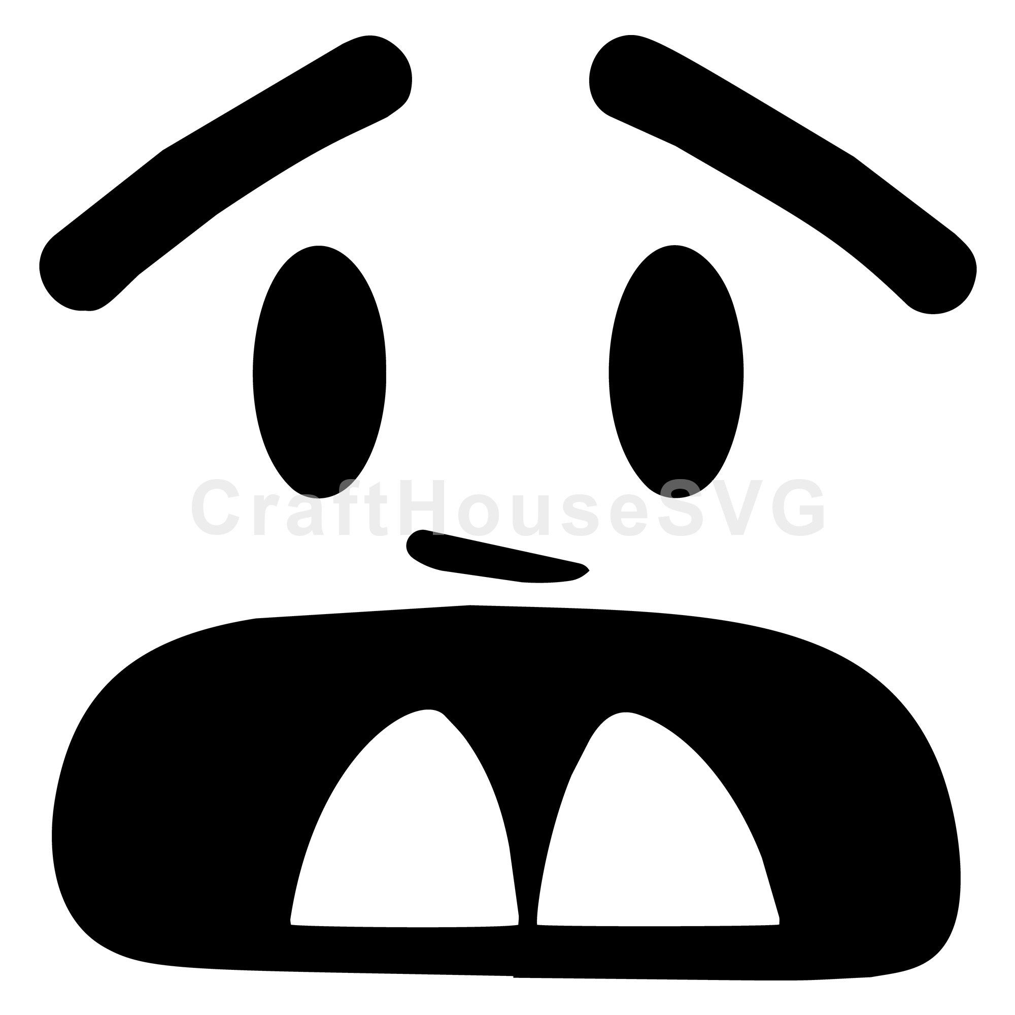 Worried Cartoon Face SVG